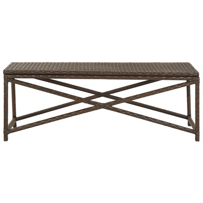 havebænk 120 cm polyrattan brun