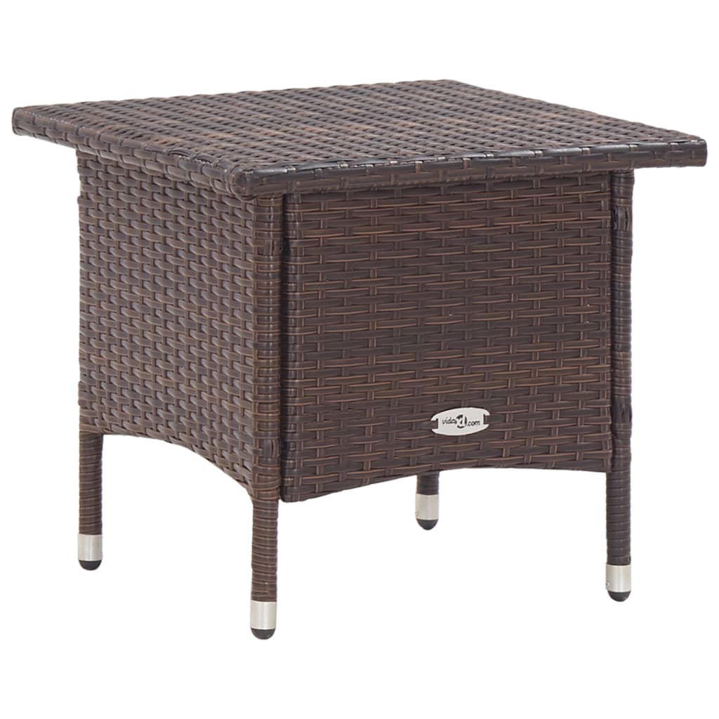 tebord 50 x 50 x 47 cm polyrattan brun