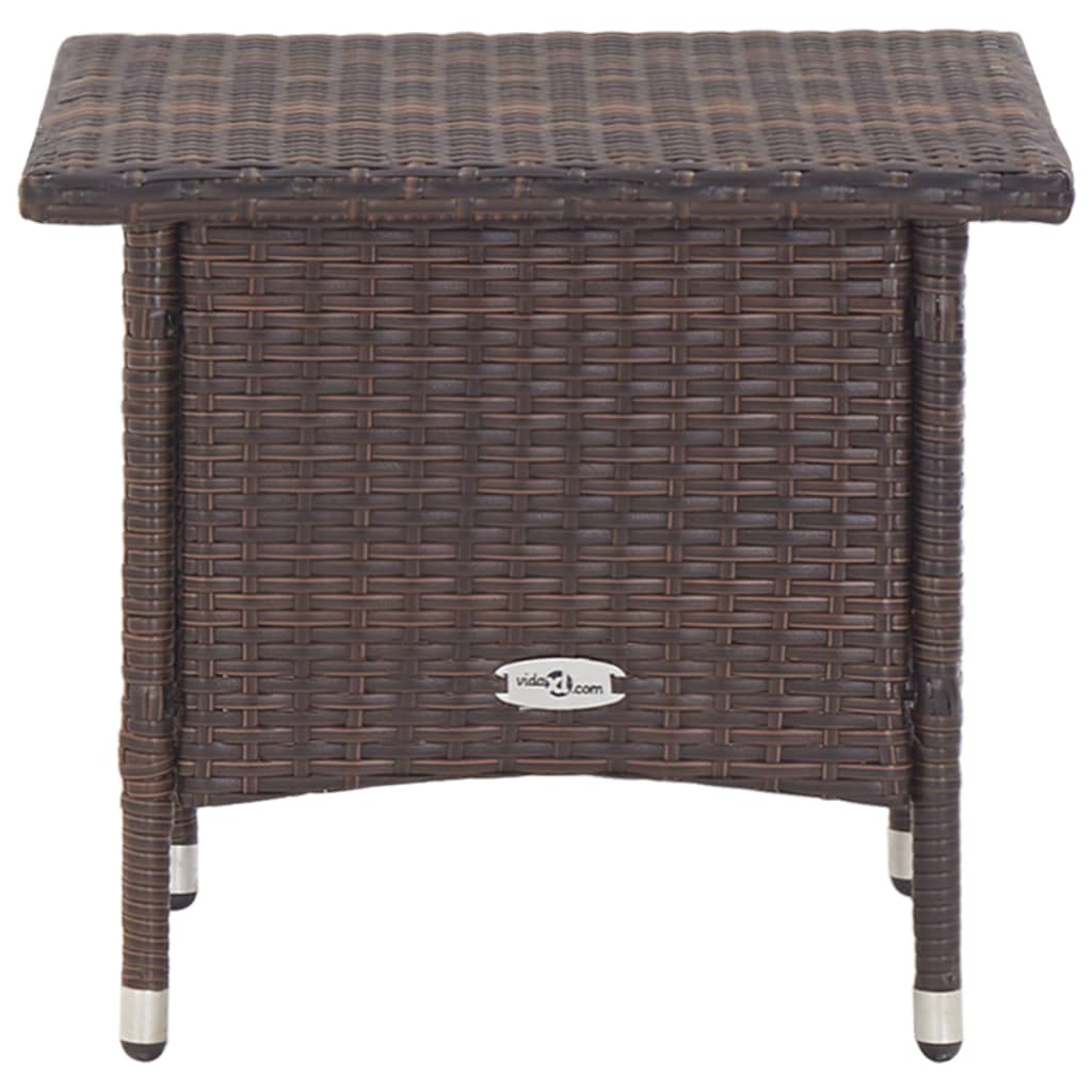 tebord 50 x 50 x 47 cm polyrattan brun