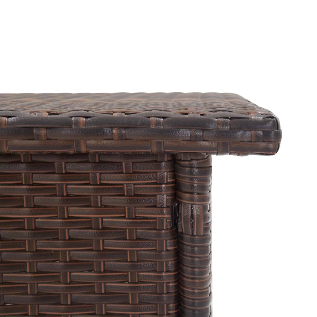 tebord 50 x 50 x 47 cm polyrattan brun