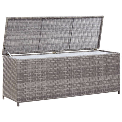 opbevaringskasse til haven 150x50x60 cm polyrattan grå