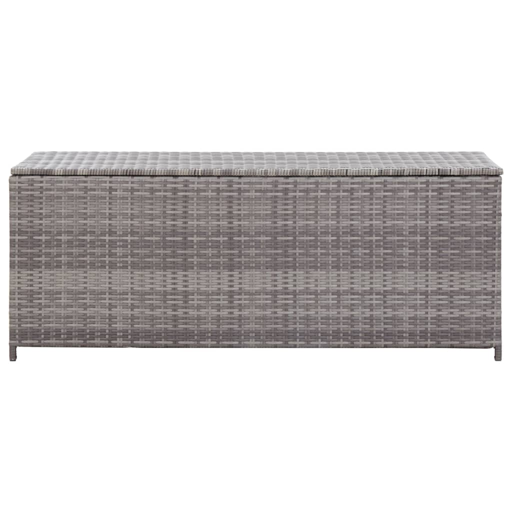 opbevaringskasse til haven 150x50x60 cm polyrattan grå