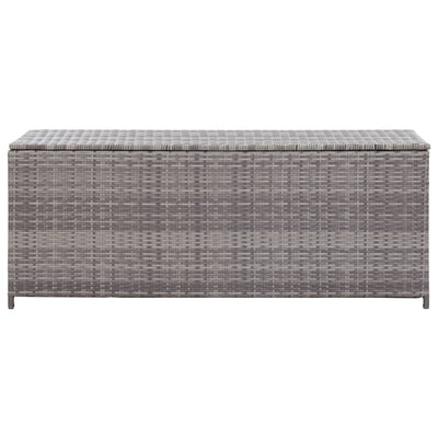 opbevaringskasse til haven 150x50x60 cm polyrattan grå