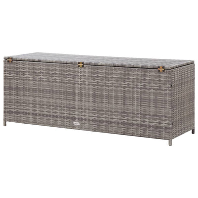 opbevaringskasse til haven 150x50x60 cm polyrattan grå