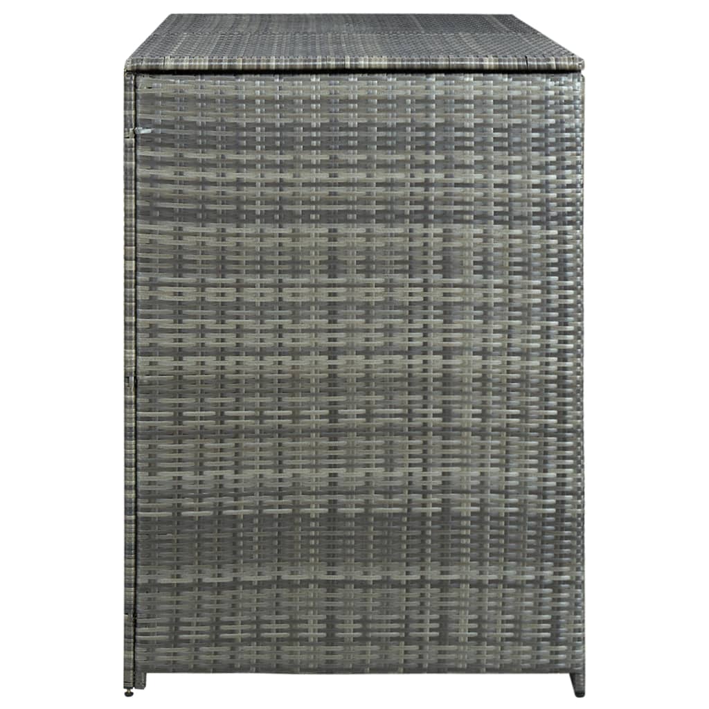 dobbelt skraldespandsskjuler 148x77x111 cm polyrattan grå