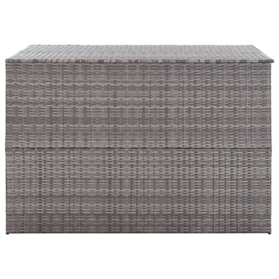 opbevaringskasse til haven 150x100x100 cm polyrattan grå