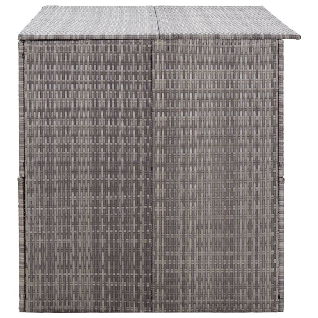 opbevaringskasse til haven 150x100x100 cm polyrattan grå