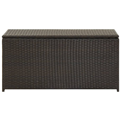 opbevaringskasse til haven 100x50x50 cm polyrattan brun