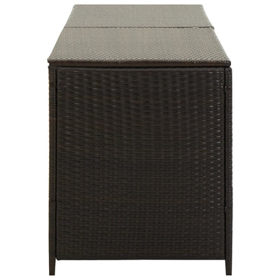 opbevaringskasse til haven 200x50x60 polyrattan brun