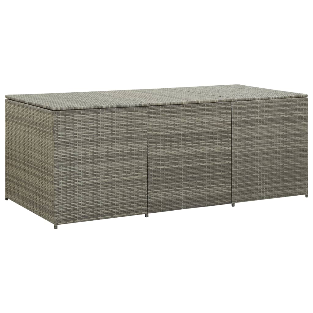 opbevaringskasse til haven 180x90x70 cm polyrattan grå