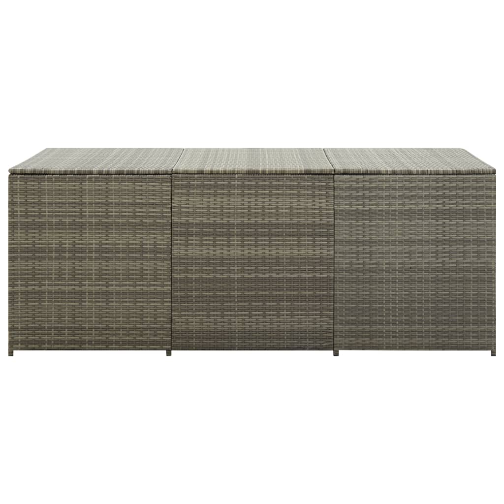 opbevaringskasse til haven 180x90x70 cm polyrattan grå