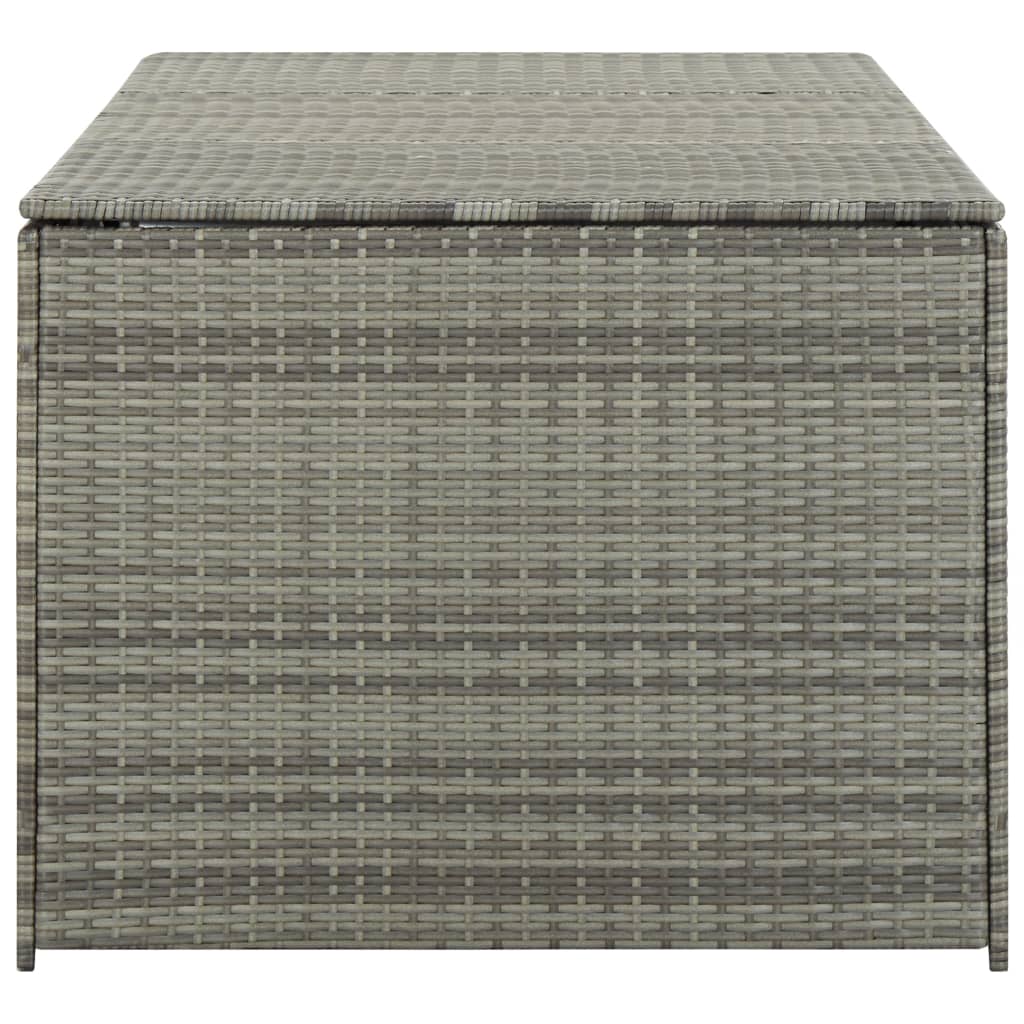 opbevaringskasse til haven 180x90x70 cm polyrattan grå