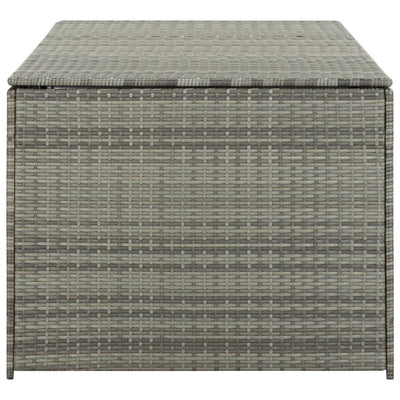 opbevaringskasse til haven 180x90x70 cm polyrattan grå