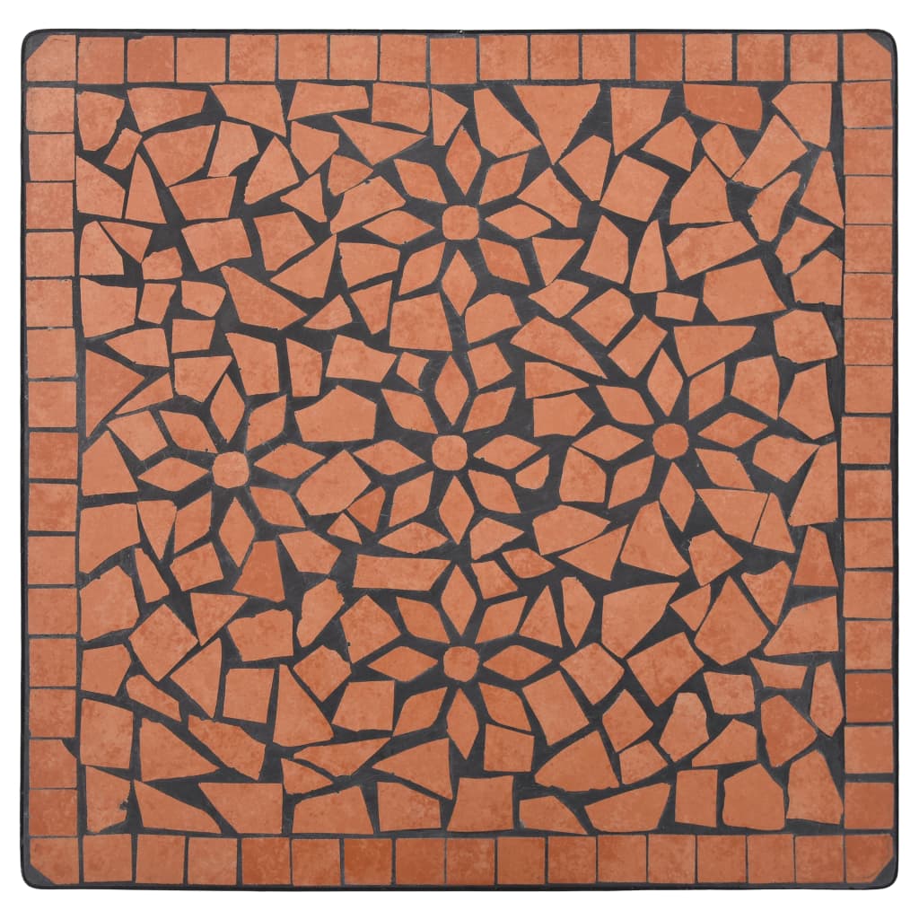 bistrobord med mosaikdesign 60 cm keramisk teracotta