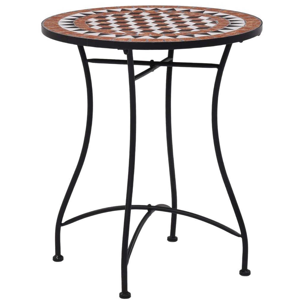 bistrobord med mosaikdesign 60 cm keramisk brun