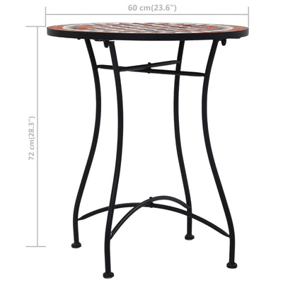 bistrobord med mosaikdesign 60 cm keramisk brun