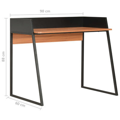 skrivebord 90x60x88 cm sort og brun