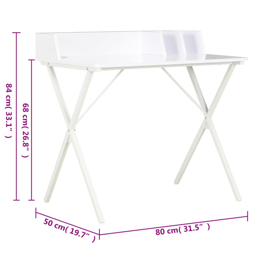 skrivebord 80 x 50 x 84 cm hvid