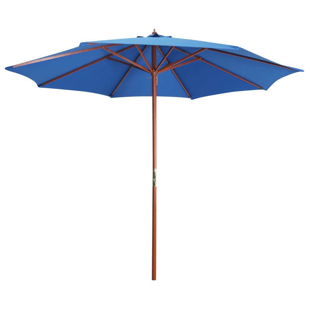 parasol 300x258 cm træstang blå