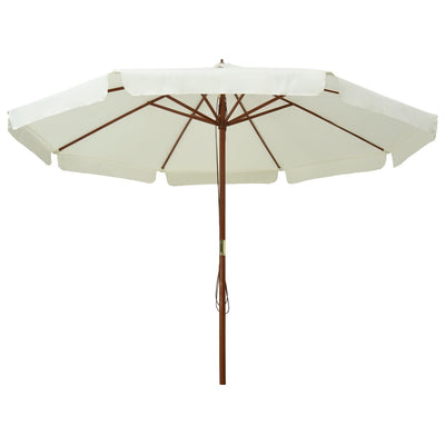 parasol med træstang 330 cm sandhvid