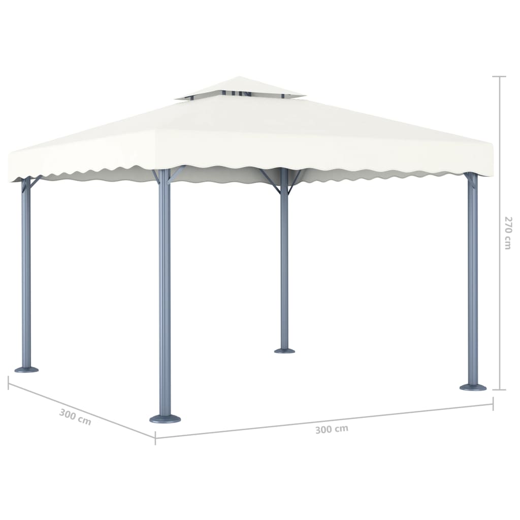 pavillon 300x300 cm aluminium cremefarvet