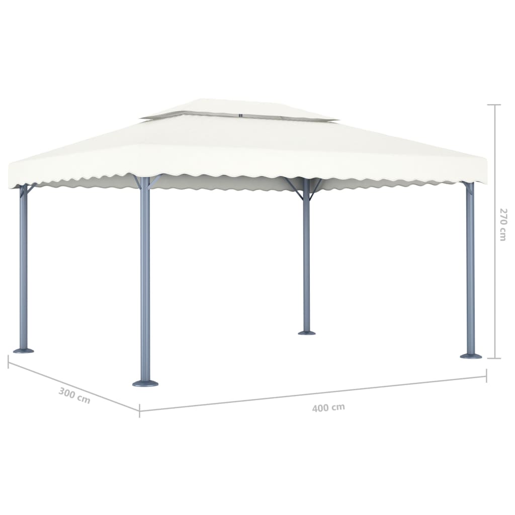 pavillon 400x300 cm aluminium cremefarvet