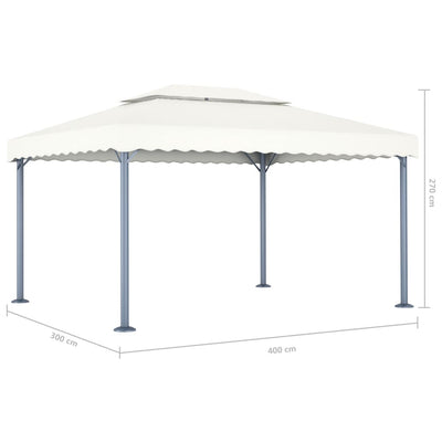 pavillon 400x300 cm aluminium cremefarvet