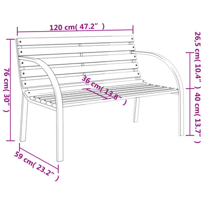 havebænk 120 cm træ grå