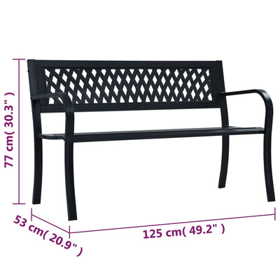 havebænk 125 cm stål sort