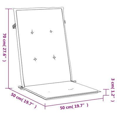 stolehynder m. høj ryg 2 stk. 120x50x3 cm stof sort