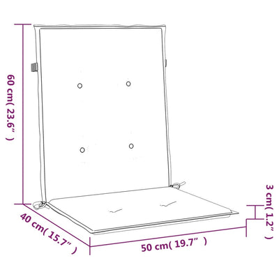 stolehynde m. lav ryg 4 stk. 100x50x3 cm oxfordstof cremefarvet