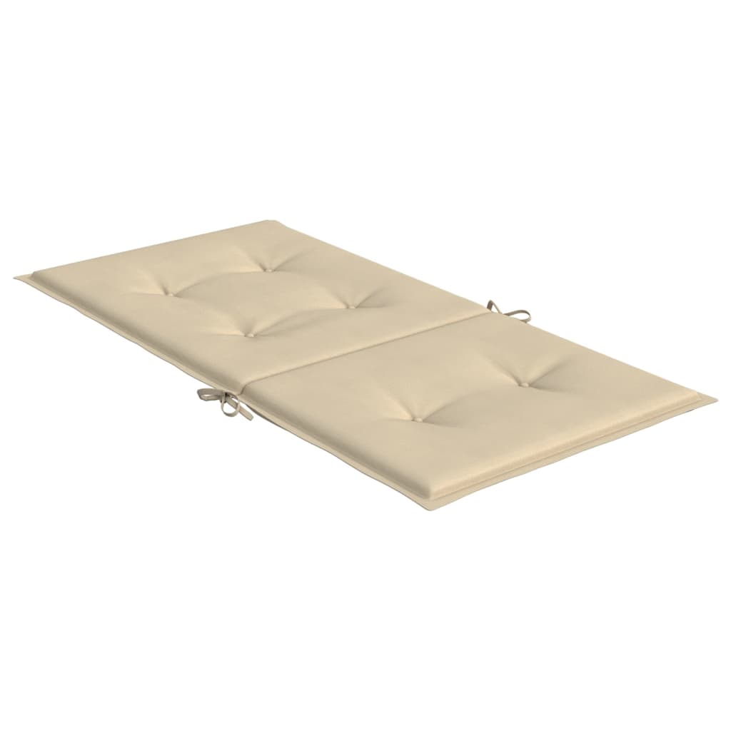 stolehynde m. lav ryg 2 stk. 100x50x3 cm oxfordstof beige