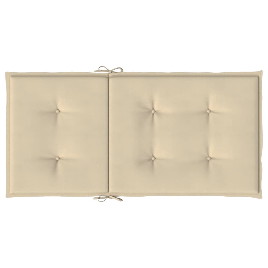 stolehynde m. lav ryg 2 stk. 100x50x3 cm oxfordstof beige