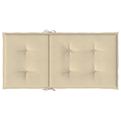 stolehynde m. lav ryg 2 stk. 100x50x3 cm oxfordstof beige