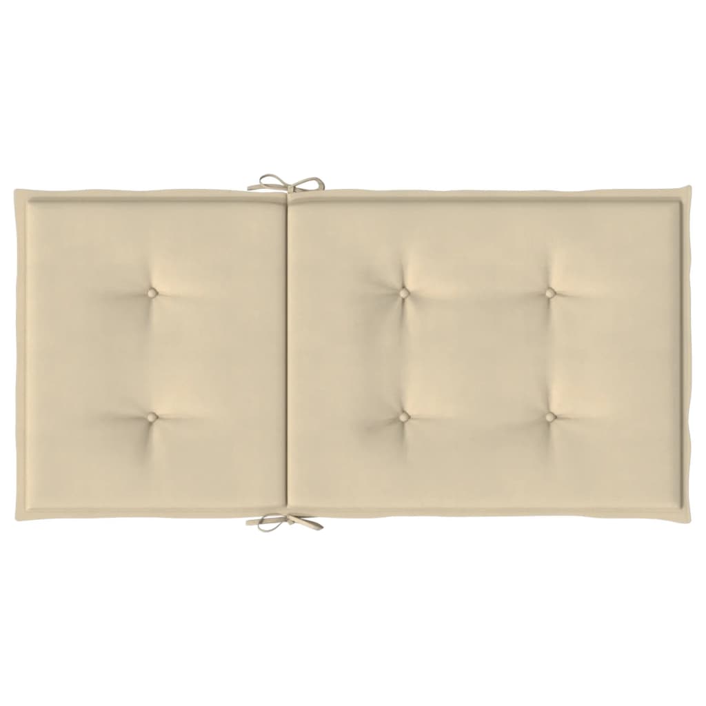 stolehynde m. lav ryg 4 stk. 100x50x3 cm oxfordstof beige