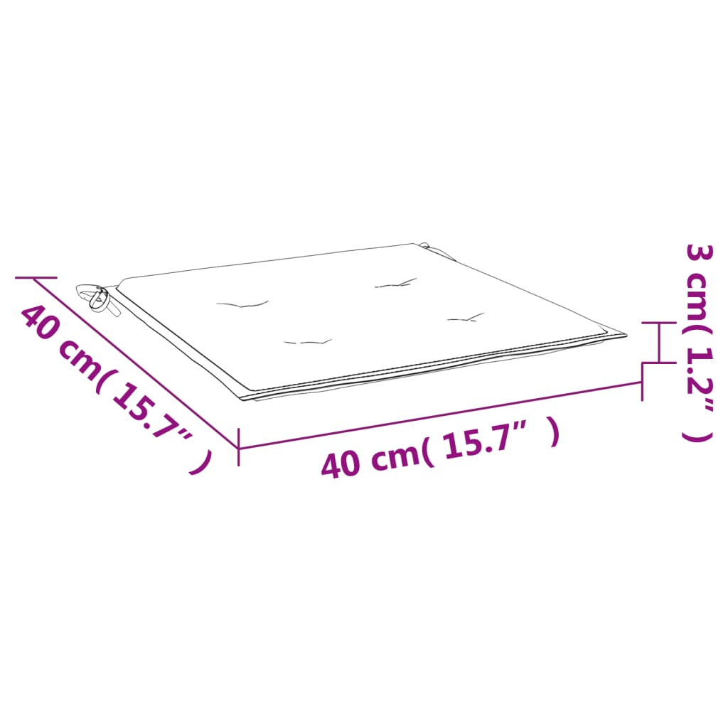 hynder til havestol 4 stk. 40x40x3 cm oxfordstof cremefarvet