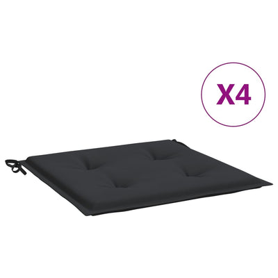 vidaXL hynder til havestol 4 stk. 40x40x3 cm oxfordstof sort