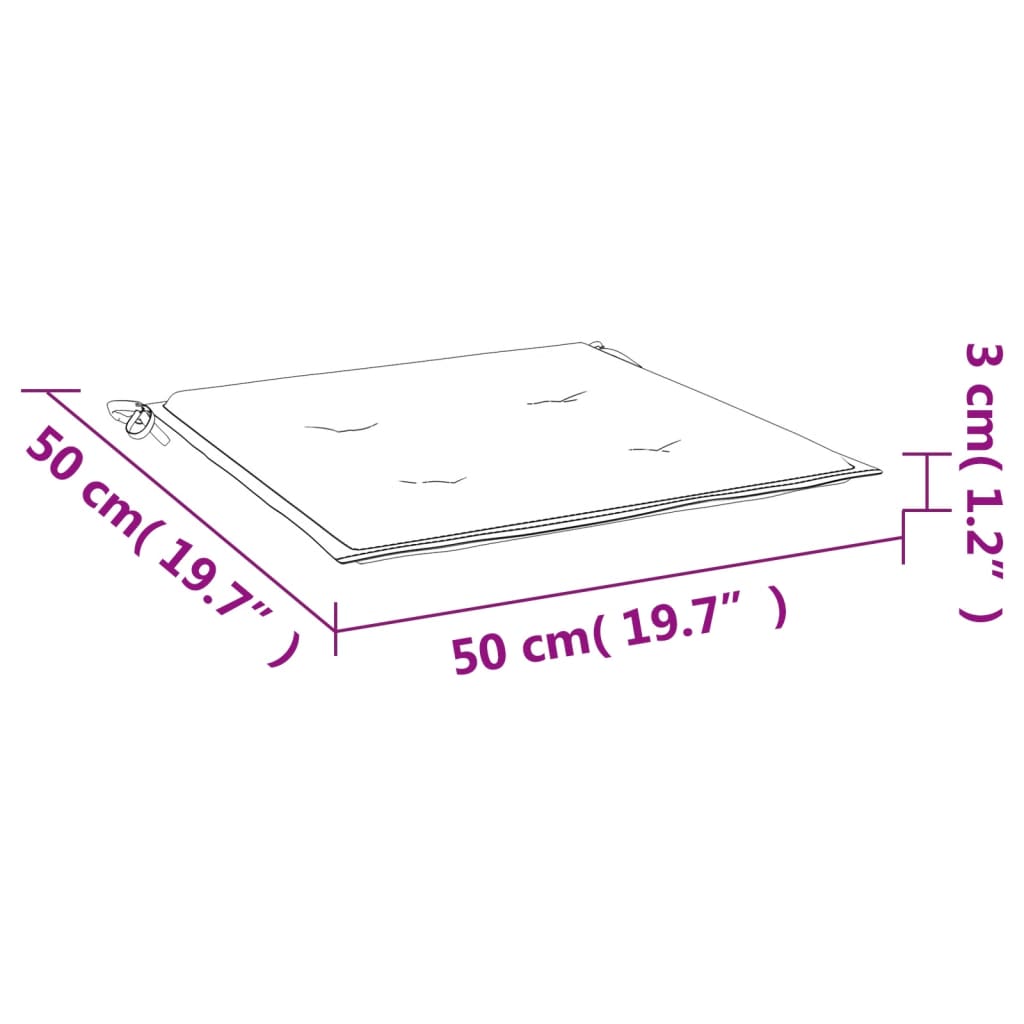 hynder til havestol 2 stk. 50x50x3 cm oxfordstof sort