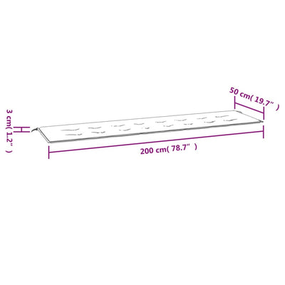 hynde til havebænk 200x50x3 cm oxfordstof grå