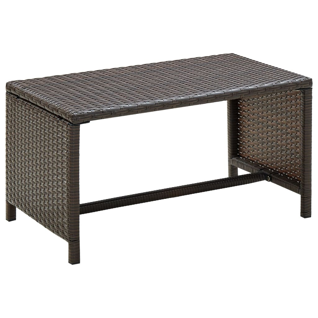 sofabord 70x40x38 cm polyrattan brun