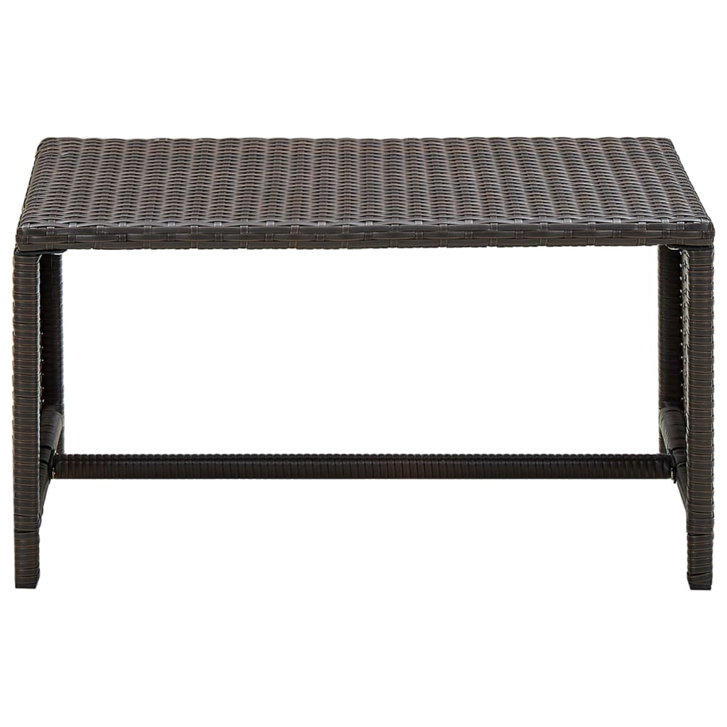 sofabord 70x40x38 cm polyrattan brun