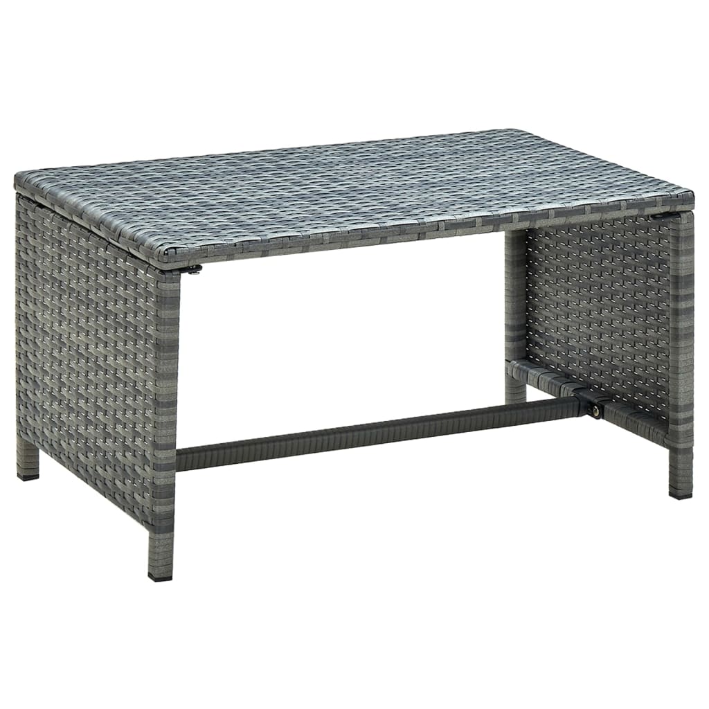 sofabord 70x40x38 cm polyrattan antracitgrå