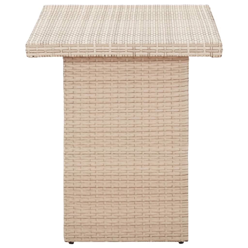 havebord 110x60x67 cm polyrattan beige