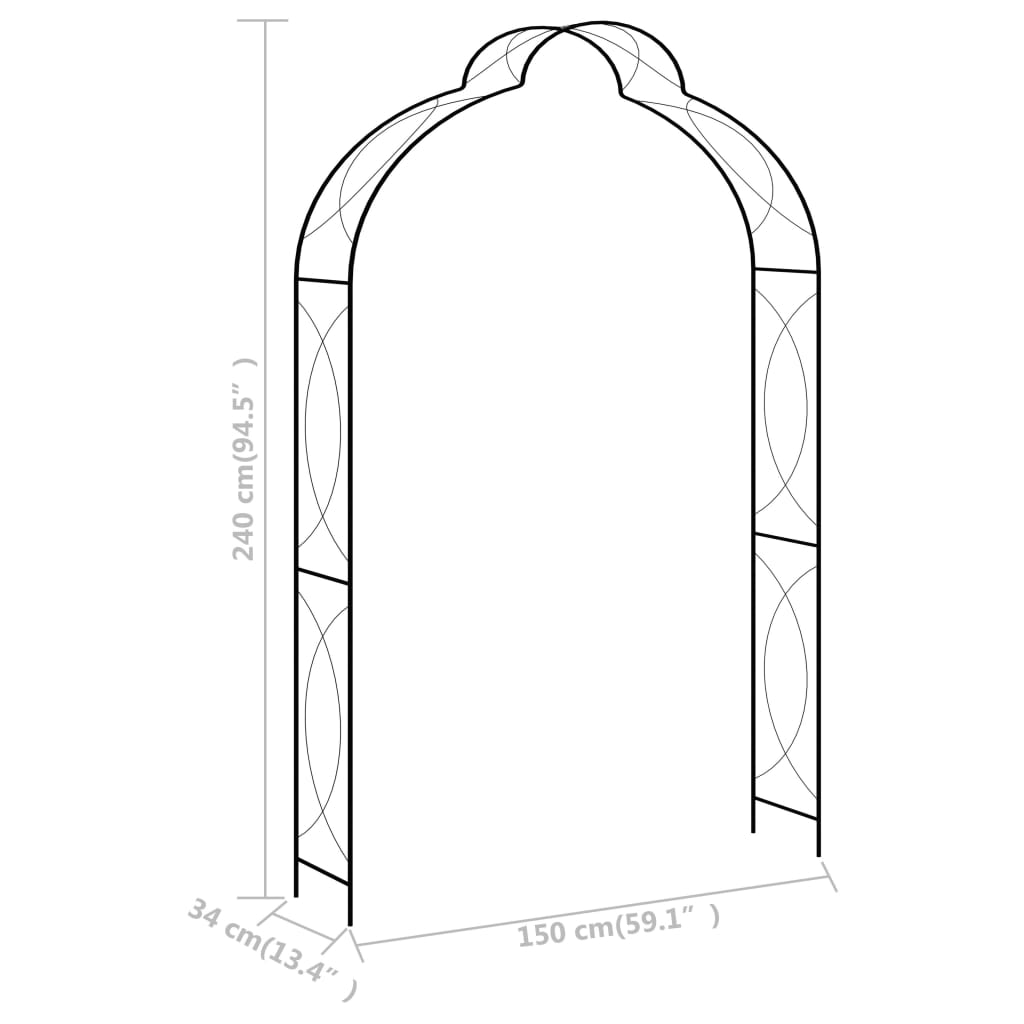 havebue 150x34x240 cm jern sort