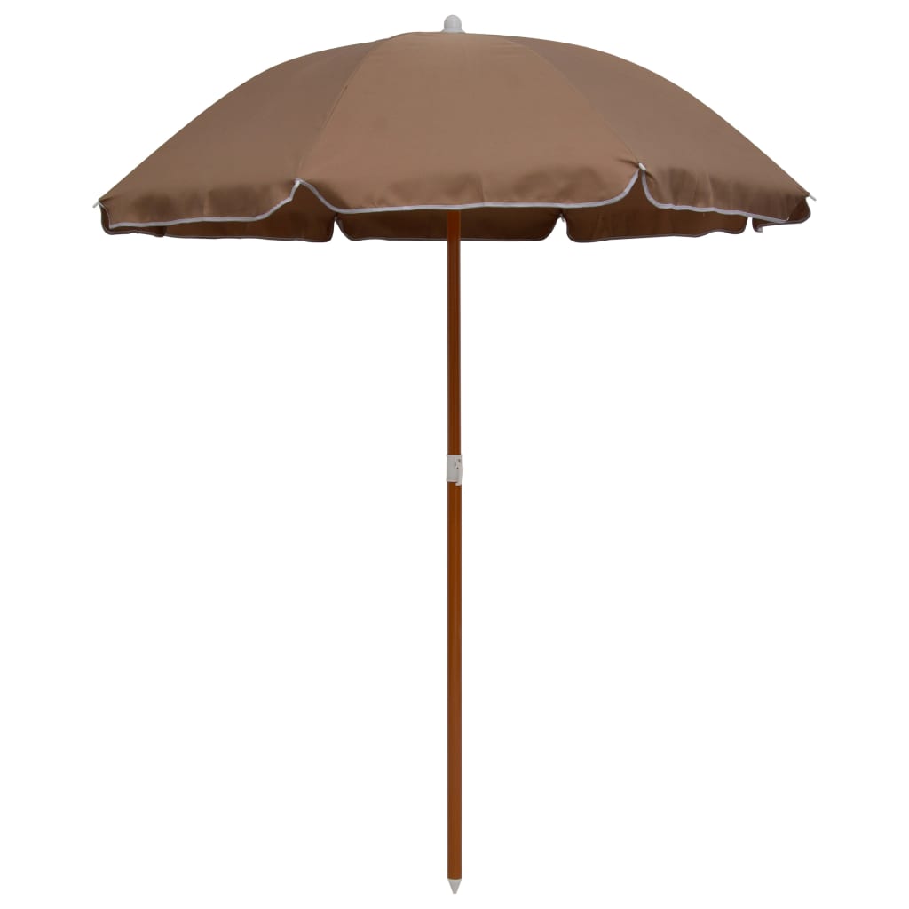 parasol med stålstang 180 cm gråbrun