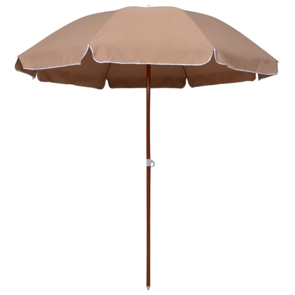 parasol med stålstang 240 cm gråbrun