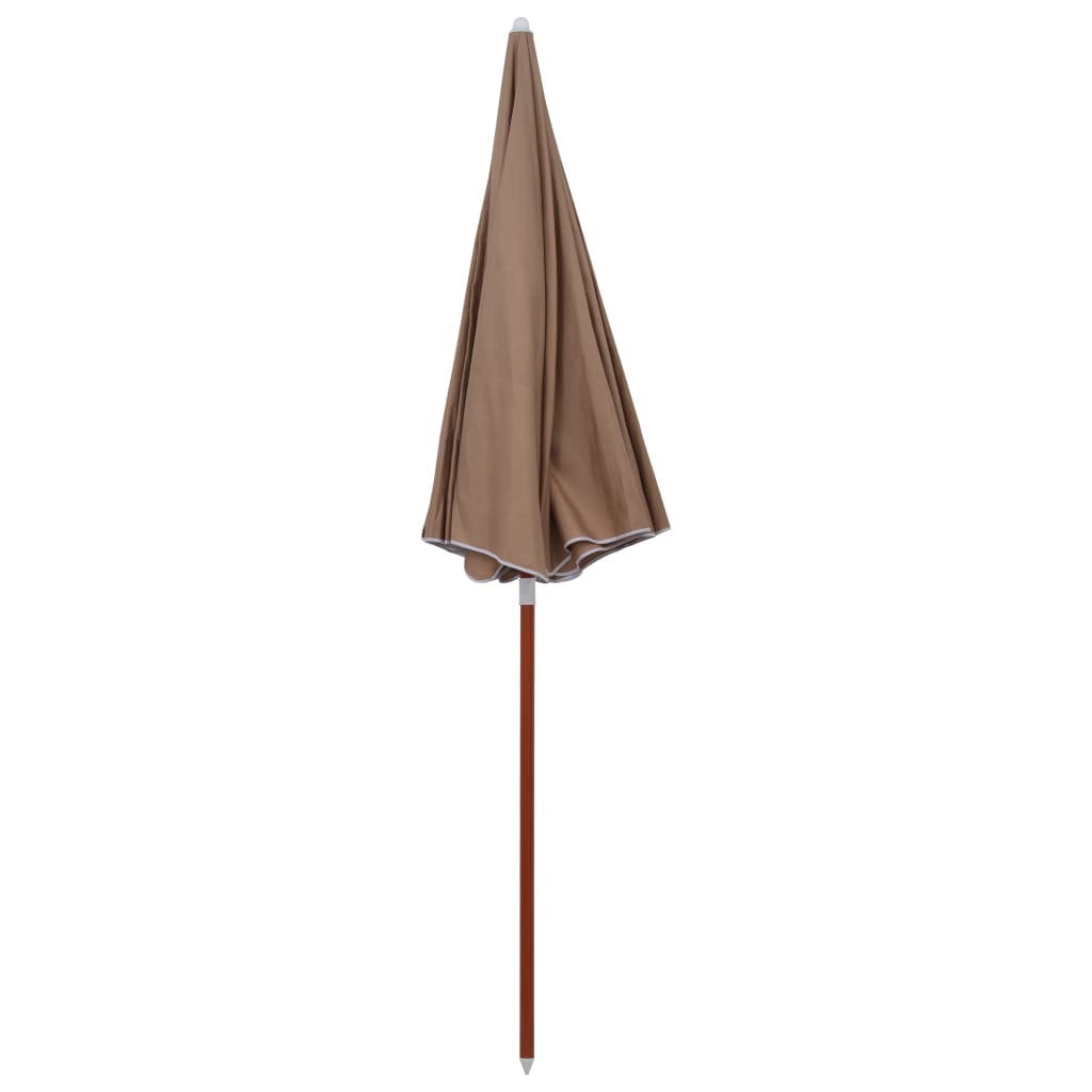 parasol med stålstang 240 cm gråbrun