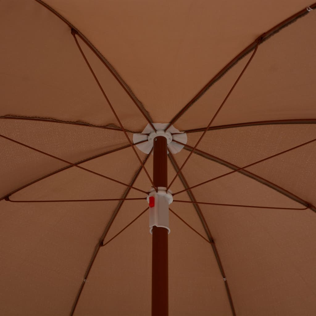 parasol med stålstang 240 cm gråbrun