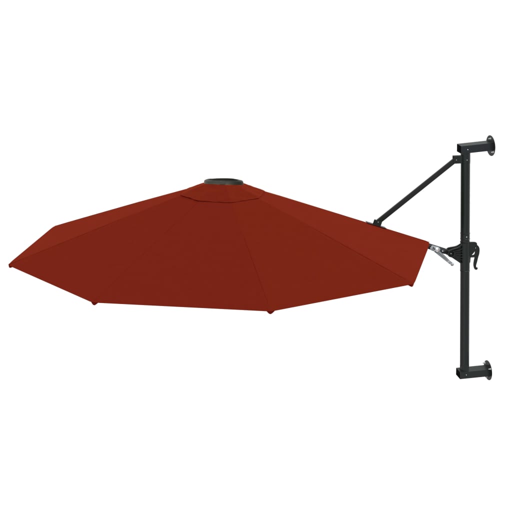 væghængt parasol med metalstang 300 cm terracotta