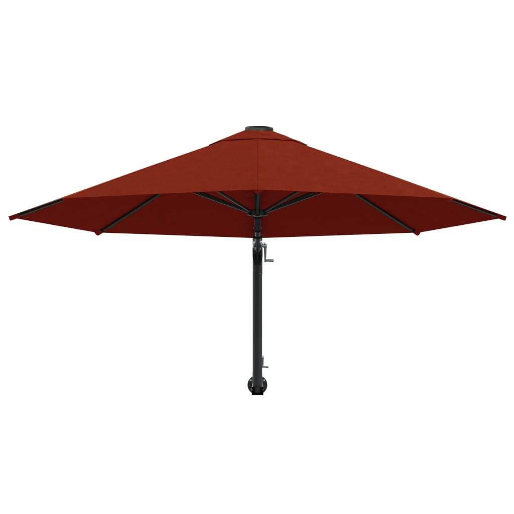 væghængt parasol med metalstang 300 cm terracotta